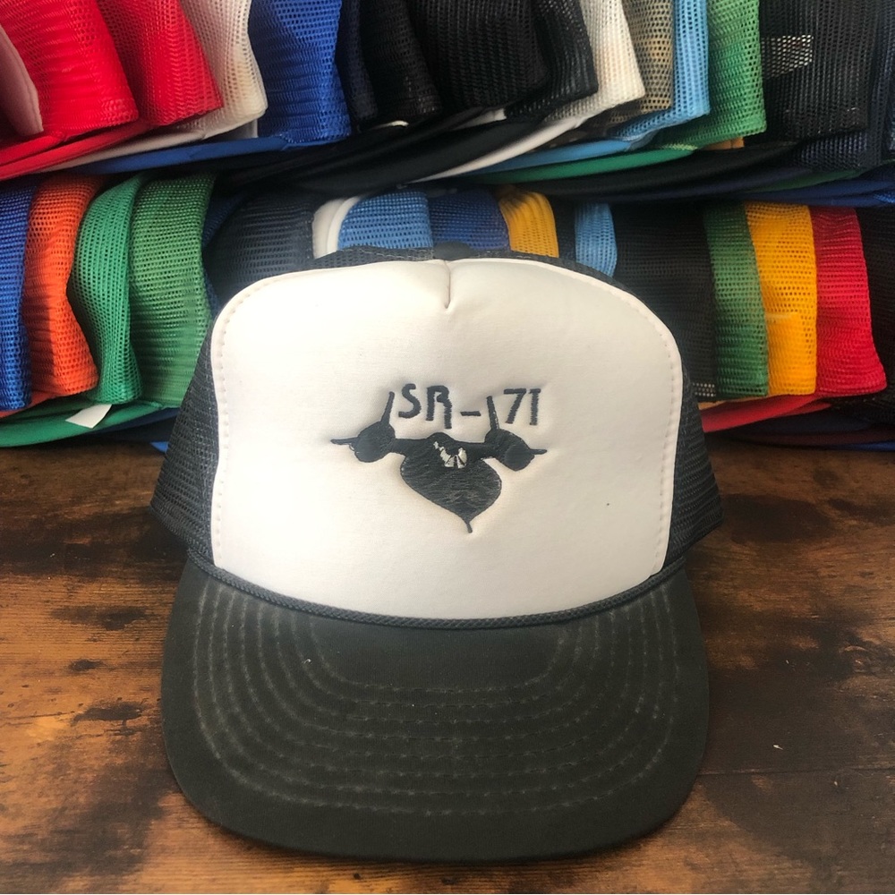 Vintage 80s Streetwear SR 71 mesh “blackbird” rope mesh Snapback Trucker Hat